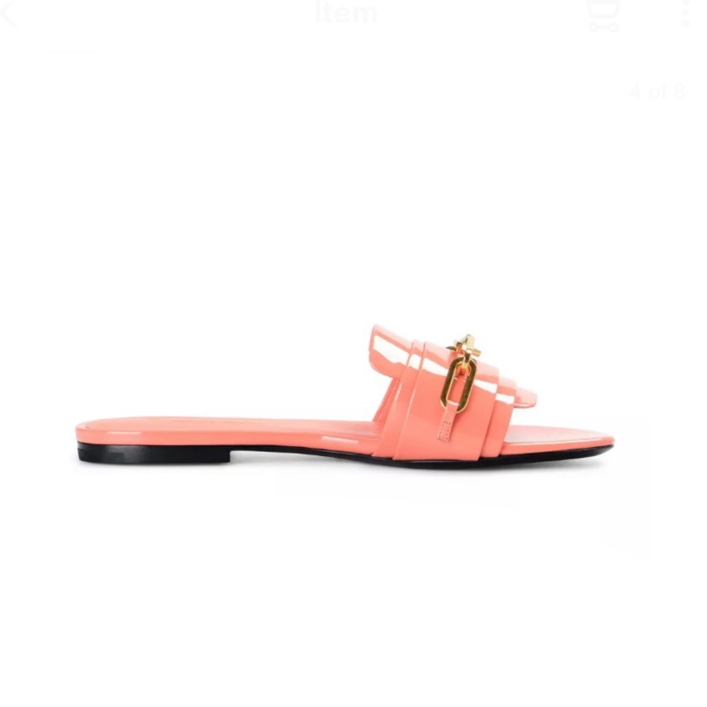 Burberry | ‘Coleford’ Patent Leather Flat Slides - Picture 16 of 16